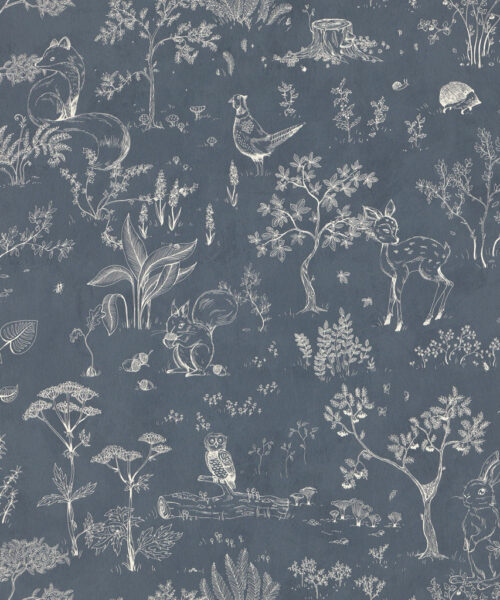 Papel Pintado Infantil  - HOLLIE BOSQUE INFANTIL - Azul