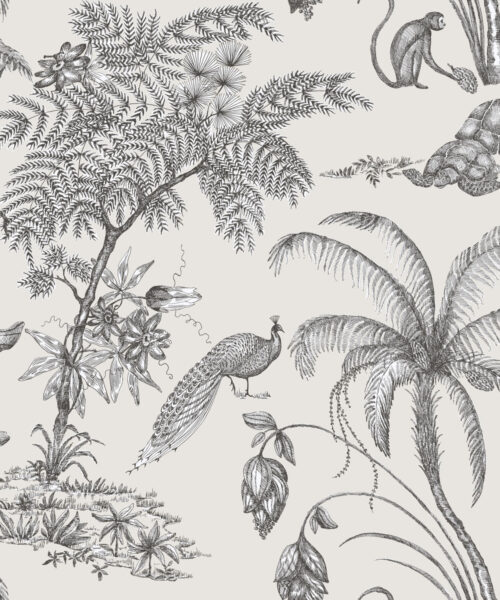 Papel Pintado Infantil  - MOA PALMERAS Y MONOS - Piedra
