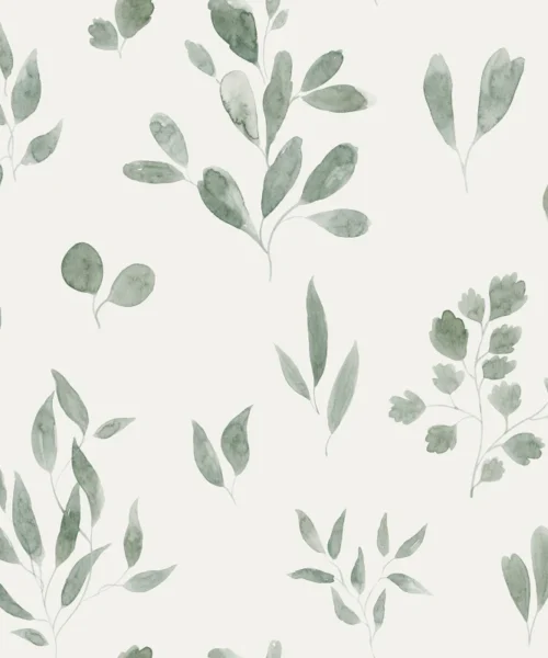 Papel Pintado Infantil  - BELLE RAMITAS ACUARELA - Verde