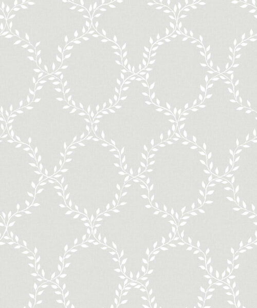 Papel Pintado Geométrico - Rombo vegetal Wil- Gris