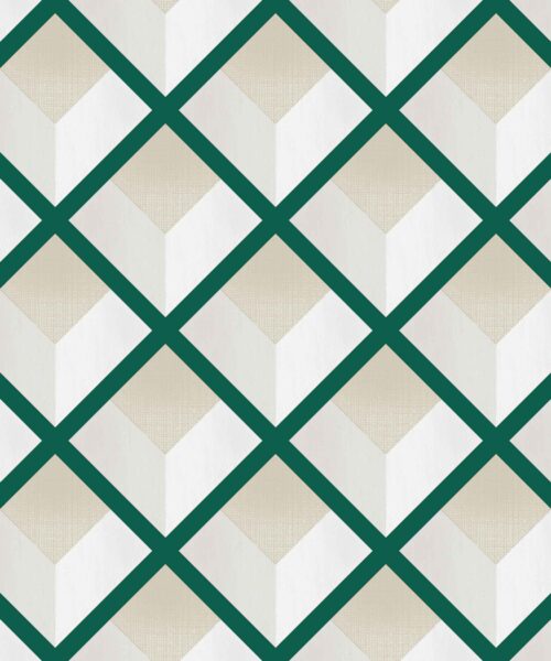 Papel Pintado Geométrico- Rombos Vi- Verde