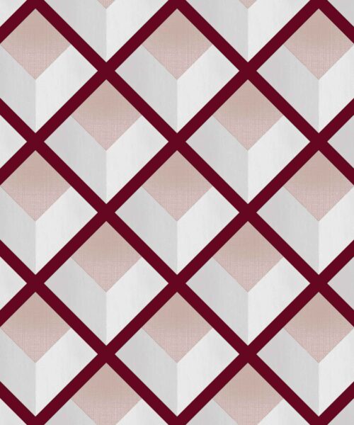 Papel Pintado Geométrico- Rombos Vi- Granate
