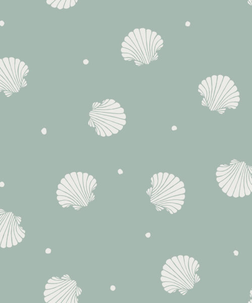 Papel Pintado Infantil  - RIO CONCHAS MARINAS - Menta