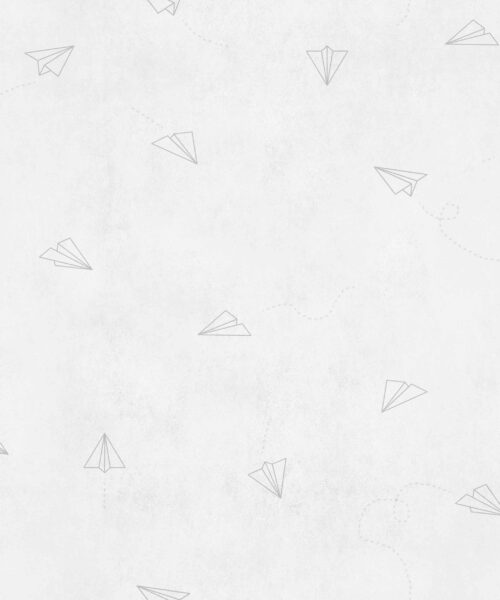Papel Pintado Aviones-Gris Perla