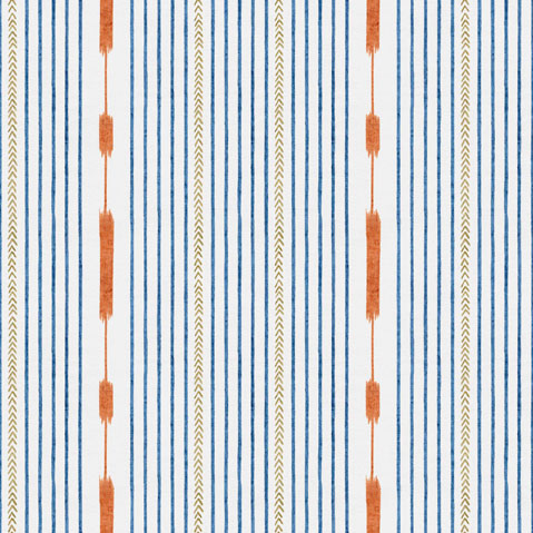 Papel Pintado Étnico - HUIPIL IKAT - Azul