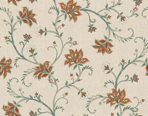 Papel Pintado Flores- lil - Verde
