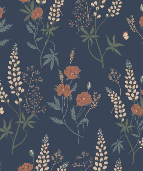 Papel Pintado Flores- Emma- Verde
