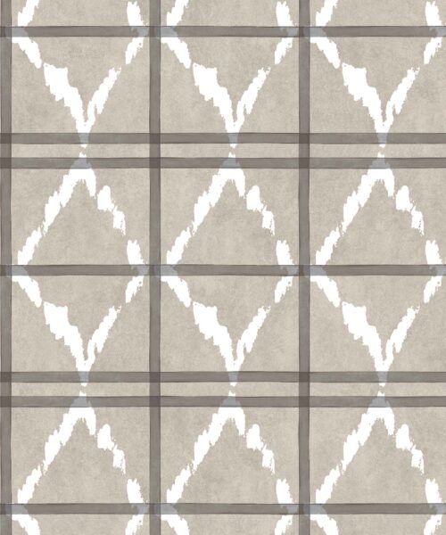 Papel Pintado Rombos étnicos -Gris