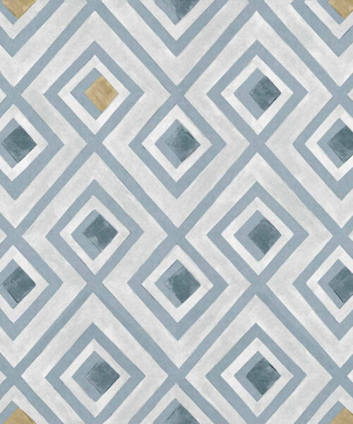 Papel Pintado Geométrico- Rombos- Azul